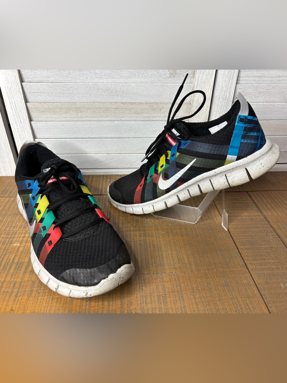 Nike Free Run 3 Be True Rainbow Pride Mens 11 Running Shoes Black Rare Good
